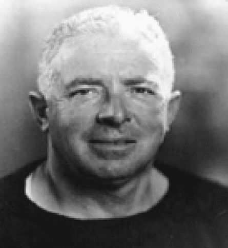 A black and white photo of an older man.